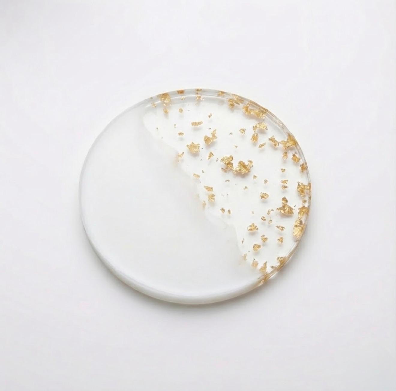 POLYESTER EPOKSİ YUVARLAK MAGNET GOLD YALDIZLI